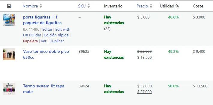Captura de Costo y Utilidad para WooCommerce