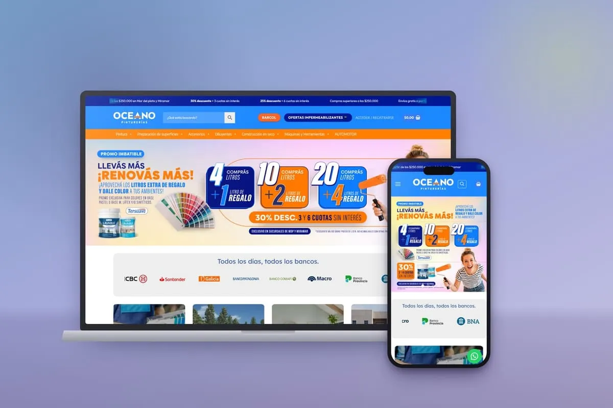 Tienda WooCommerce de Pinturerías Oceano